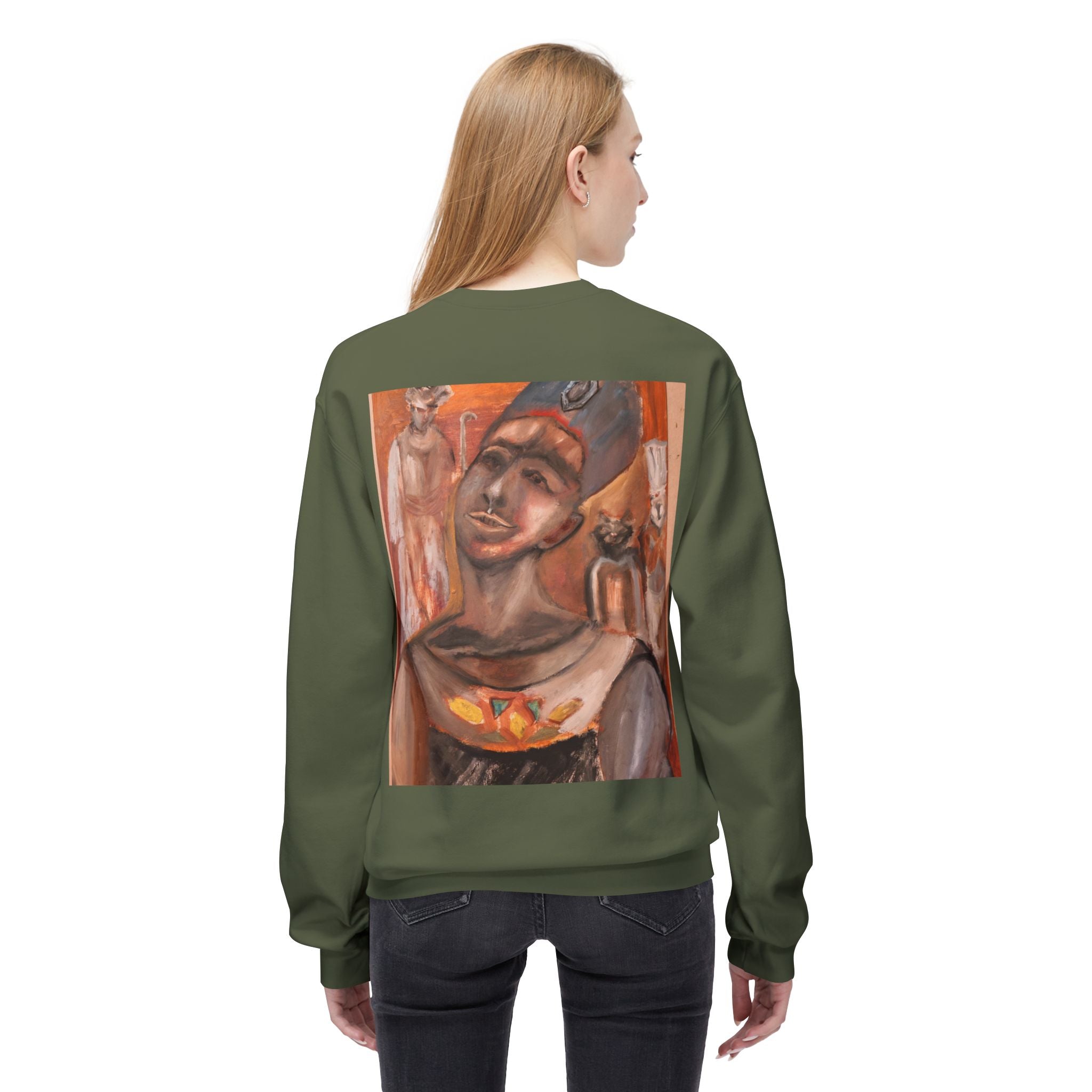 Artistic Fleece Sweatshirt with Unique Graphic Design