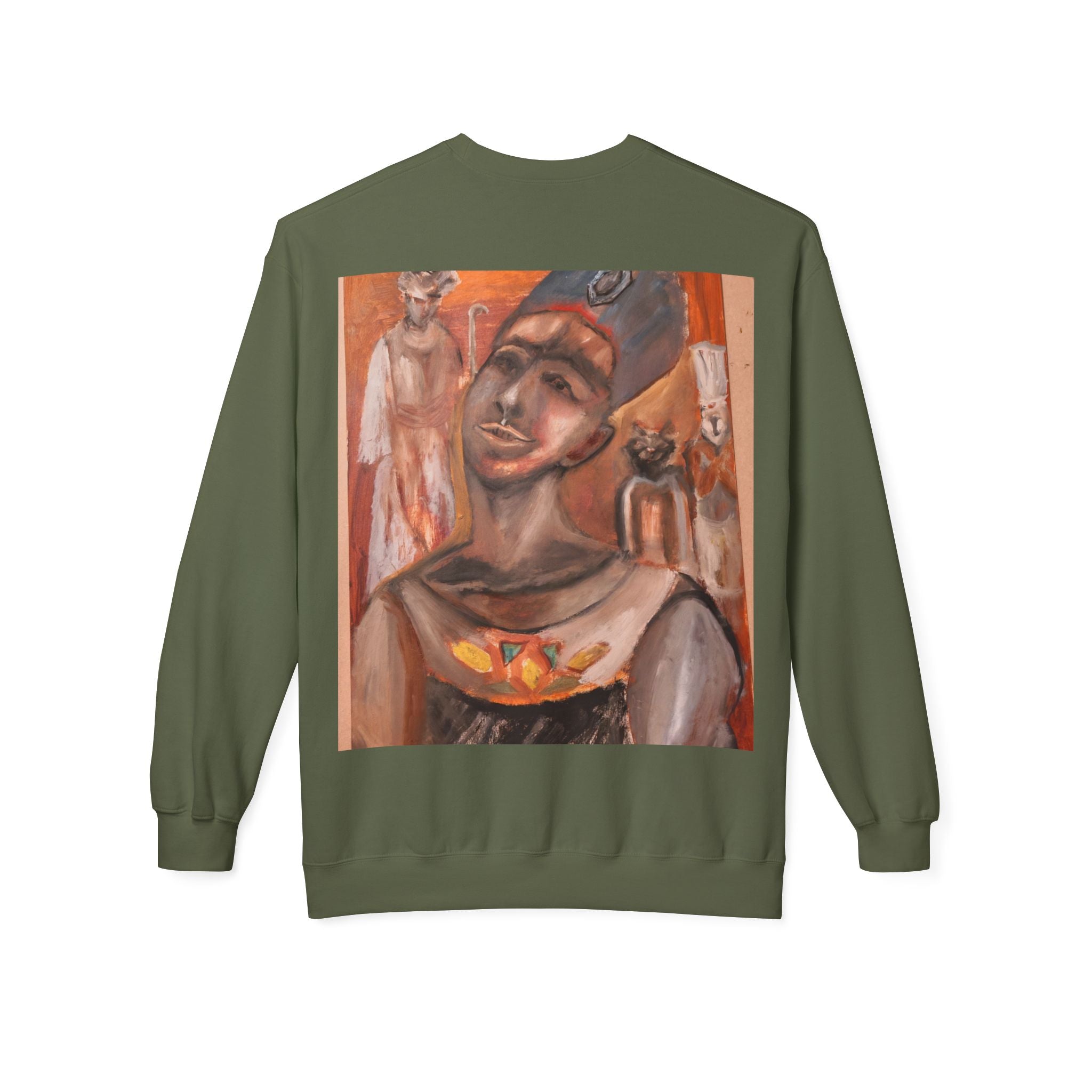 Artistic Fleece Sweatshirt with Unique Graphic Design