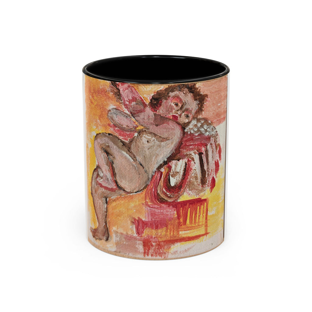Artistic Cherub Accent Coffee Mug – Vintage Romantic Painting Design (11/15oz)