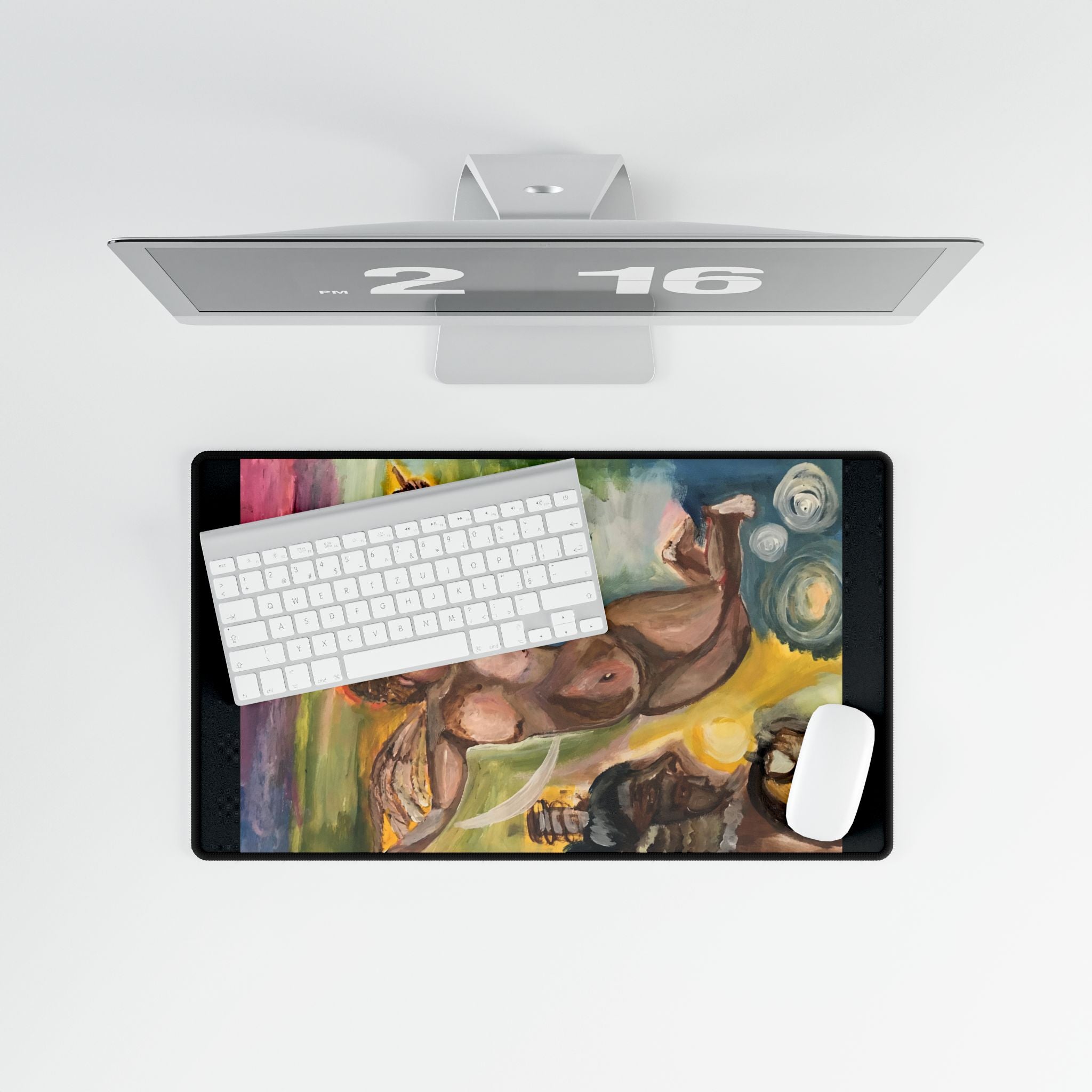 Artistic Desk Mat with Vibrant Abstract Design