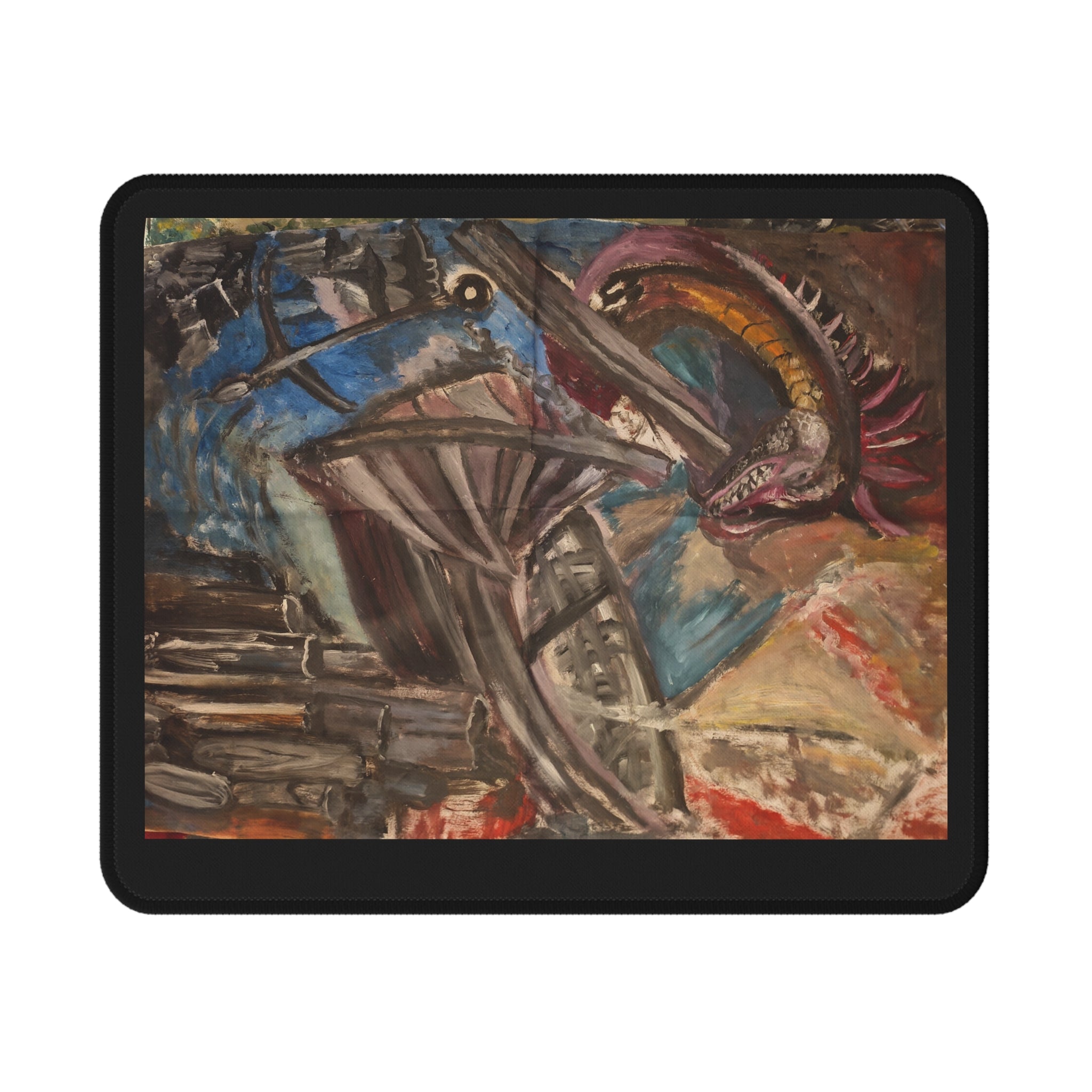 Non-Slip Gaming Mouse Pad with Artistic Warrior Design