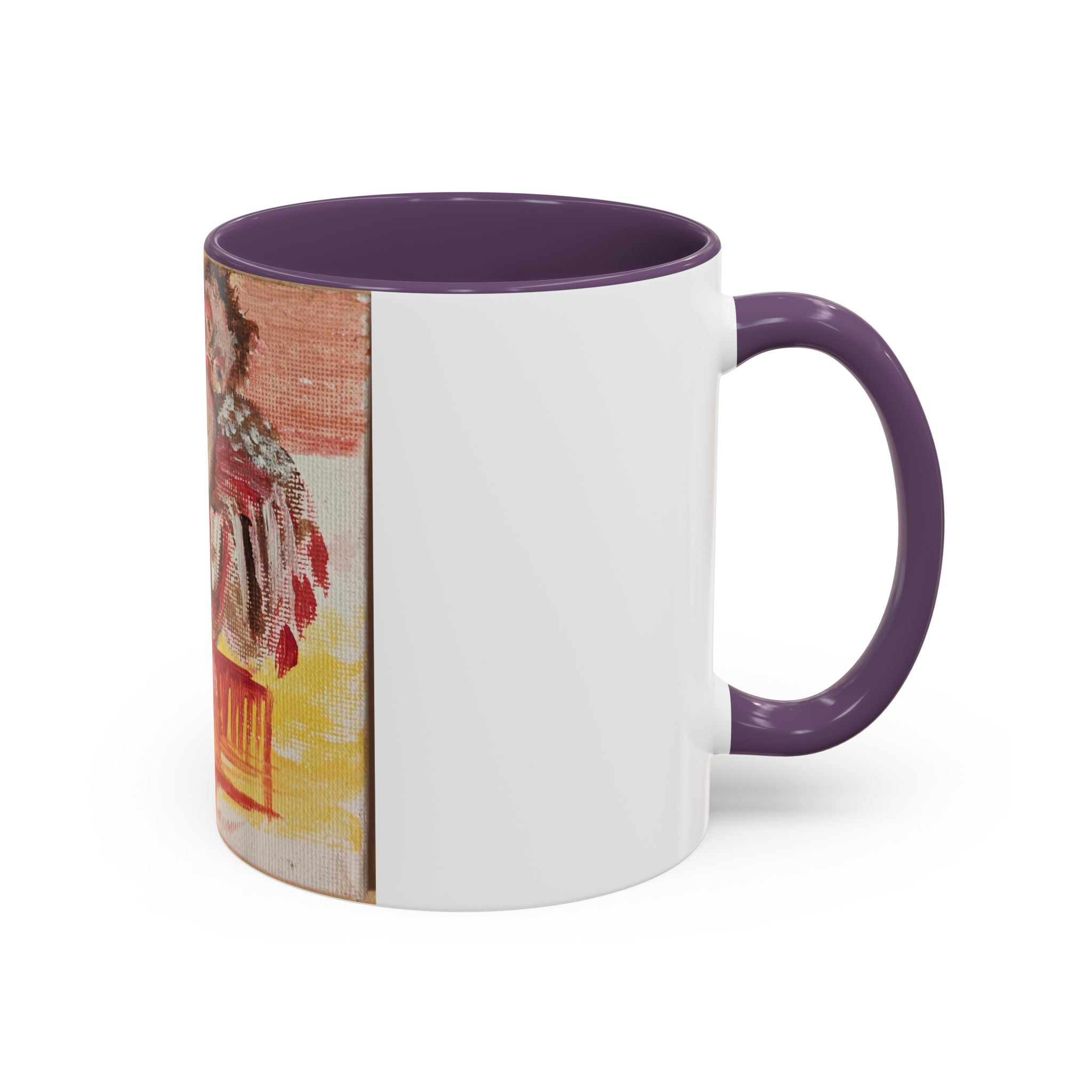 Artistic Cherub Accent Coffee Mug – Vintage Romantic Painting Design (11/15oz)