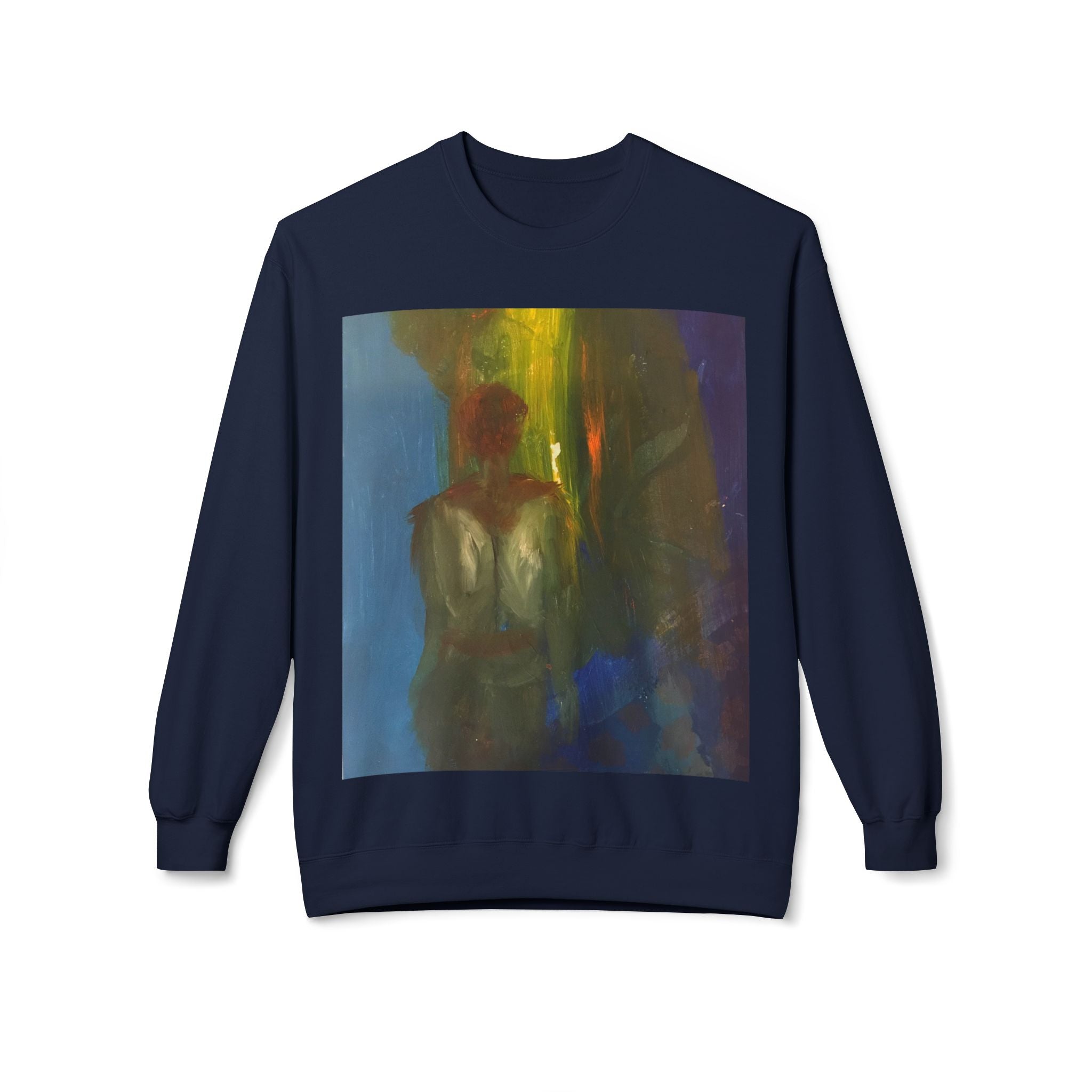 Artistic Fleece Sweatshirt with Unique Graphic Design