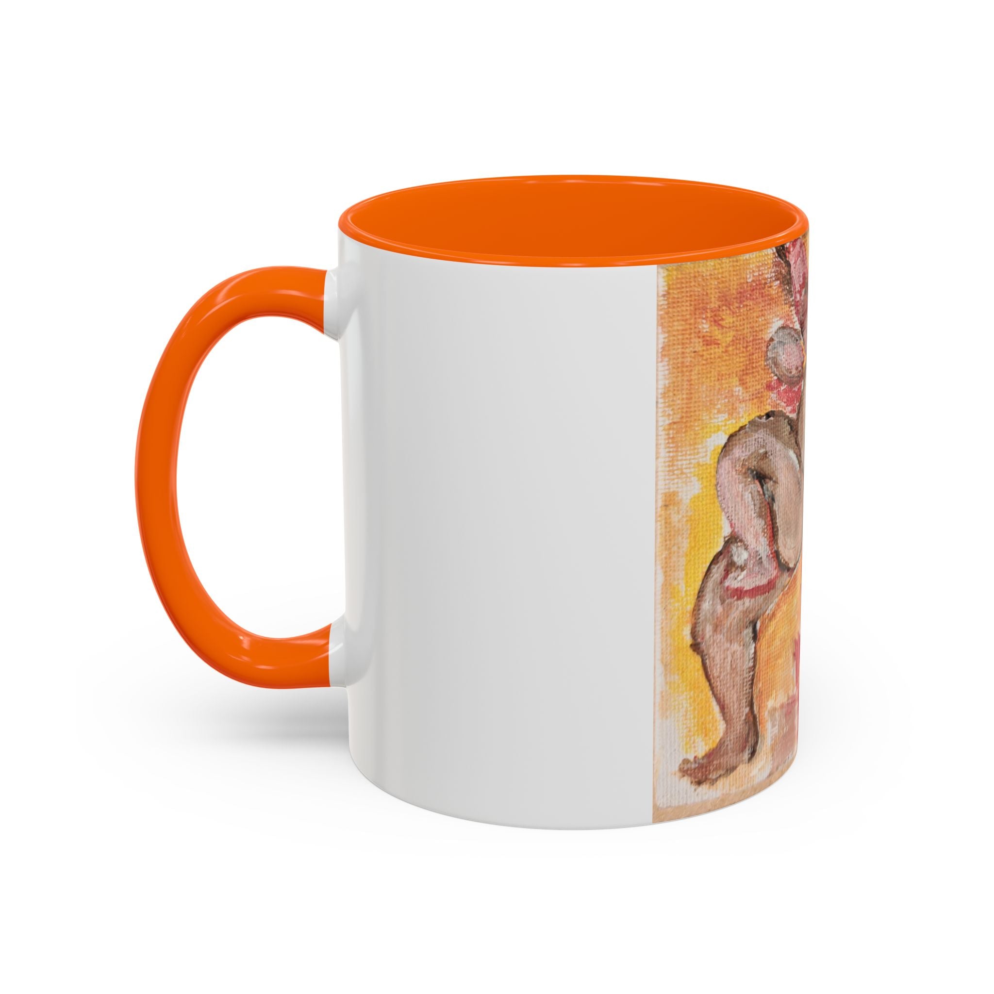 Artistic Cherub Accent Coffee Mug – Vintage Romantic Painting Design (11/15oz)