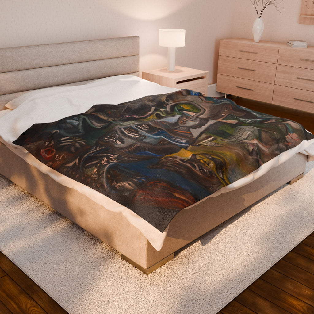 Velveteen Plush Blanket — Surreal Vessel Art Throw Blanket