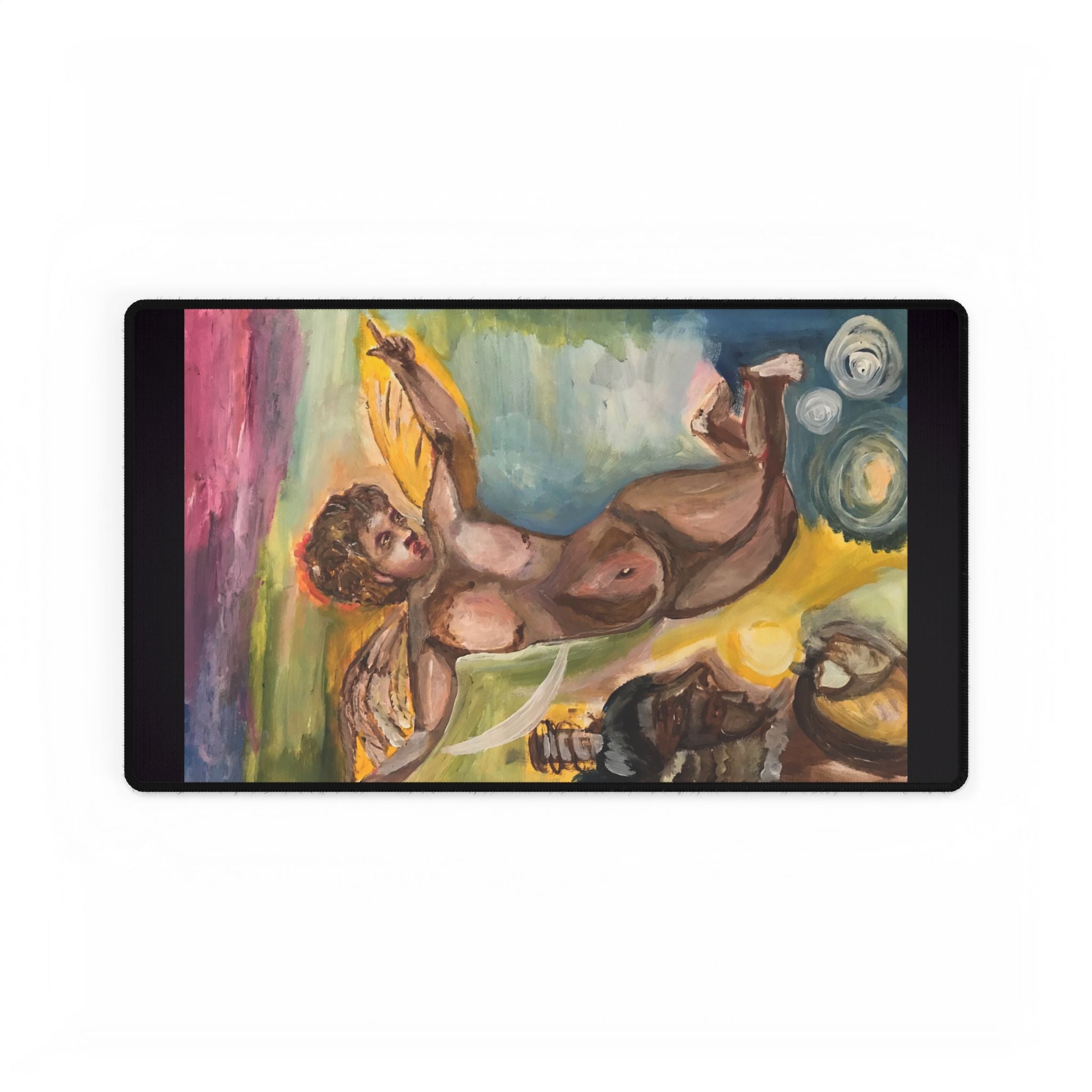 Artistic Desk Mat with Vibrant Abstract Design