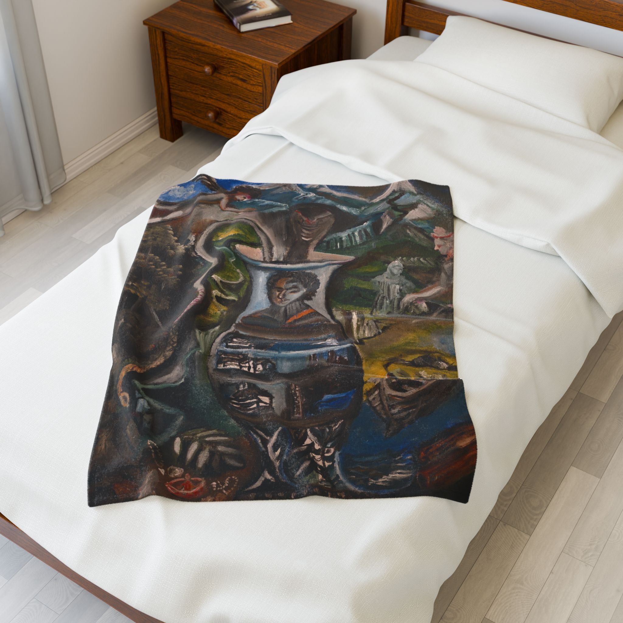 Velveteen Plush Blanket — Surreal Vessel Art Throw Blanket
