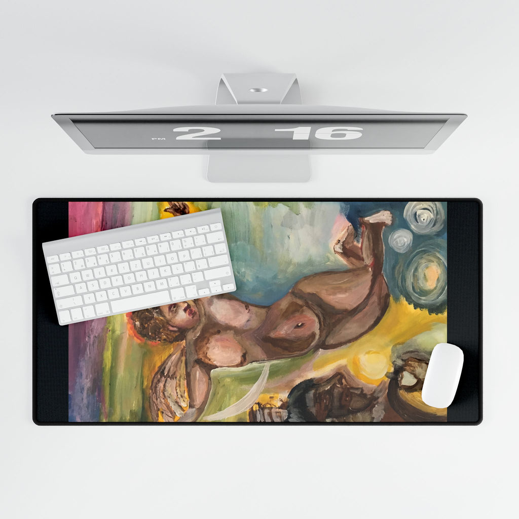 Artistic Desk Mat with Vibrant Abstract Design