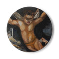 Ceramic Coaster — Vintage Cherub Art Round Drink Coaster
