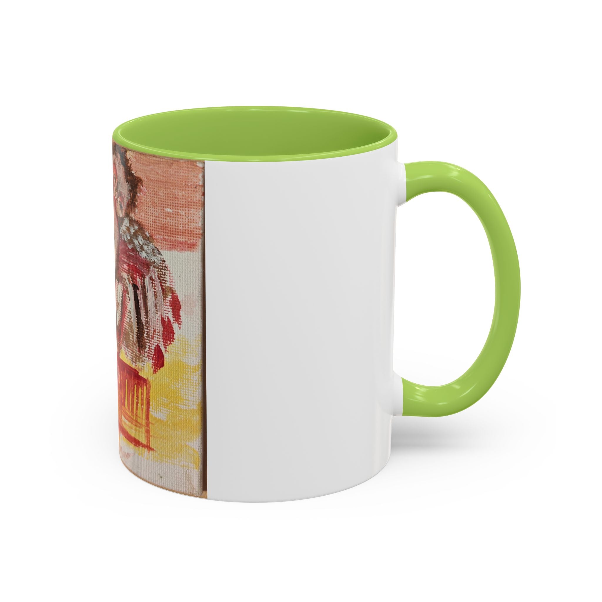 Artistic Cherub Accent Coffee Mug – Vintage Romantic Painting Design (11/15oz)