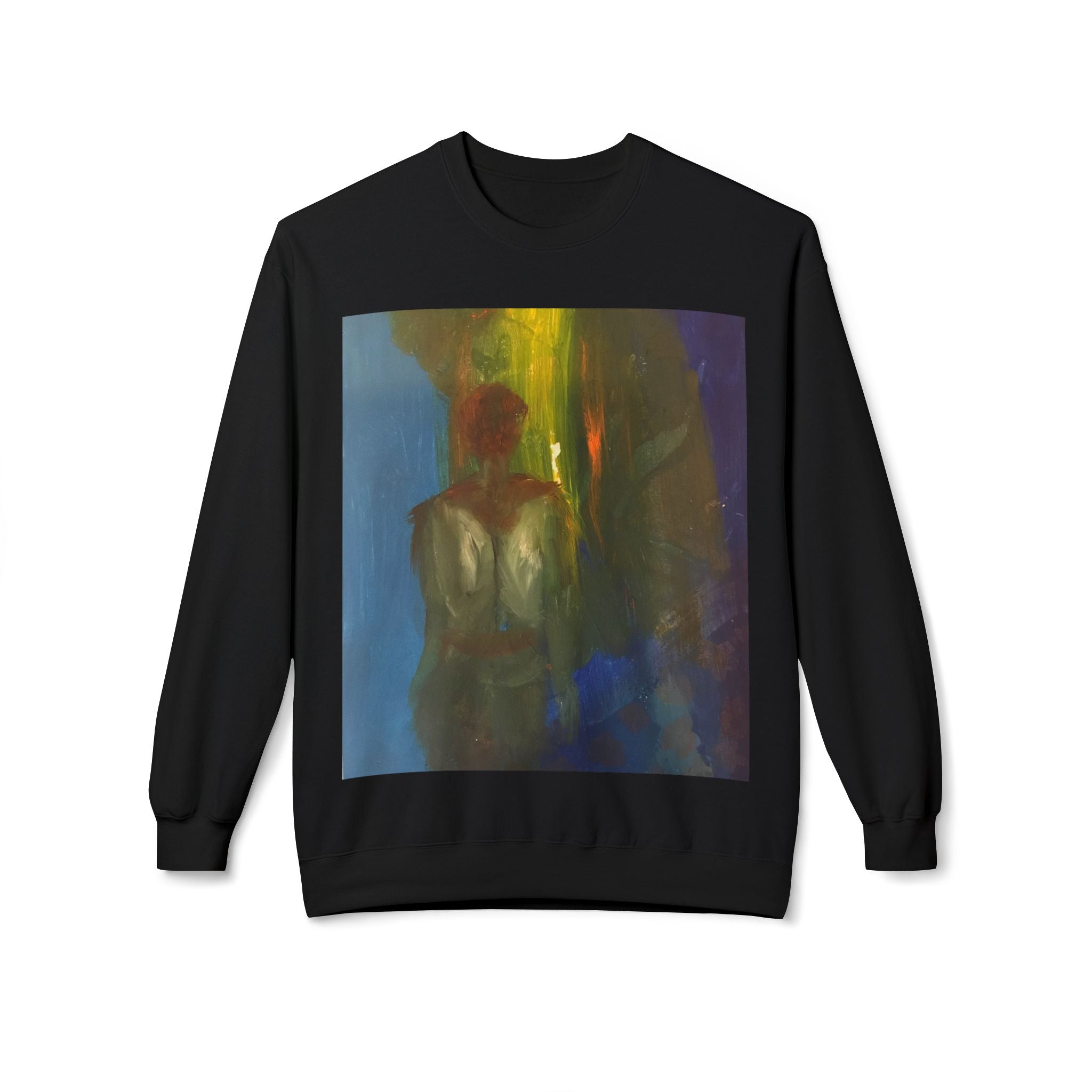 Artistic Fleece Sweatshirt with Unique Graphic Design