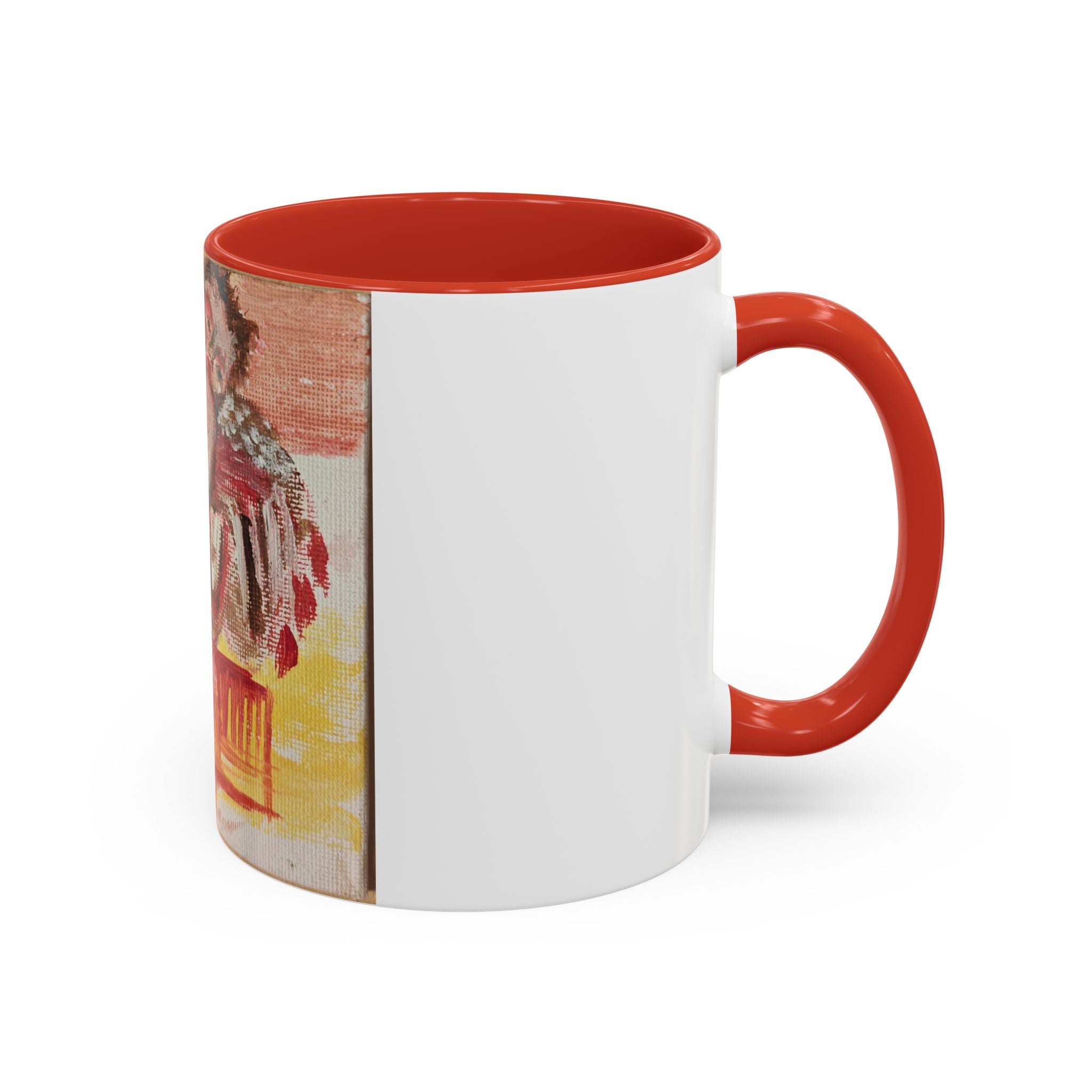 Artistic Cherub Accent Coffee Mug – Vintage Romantic Painting Design (11/15oz)