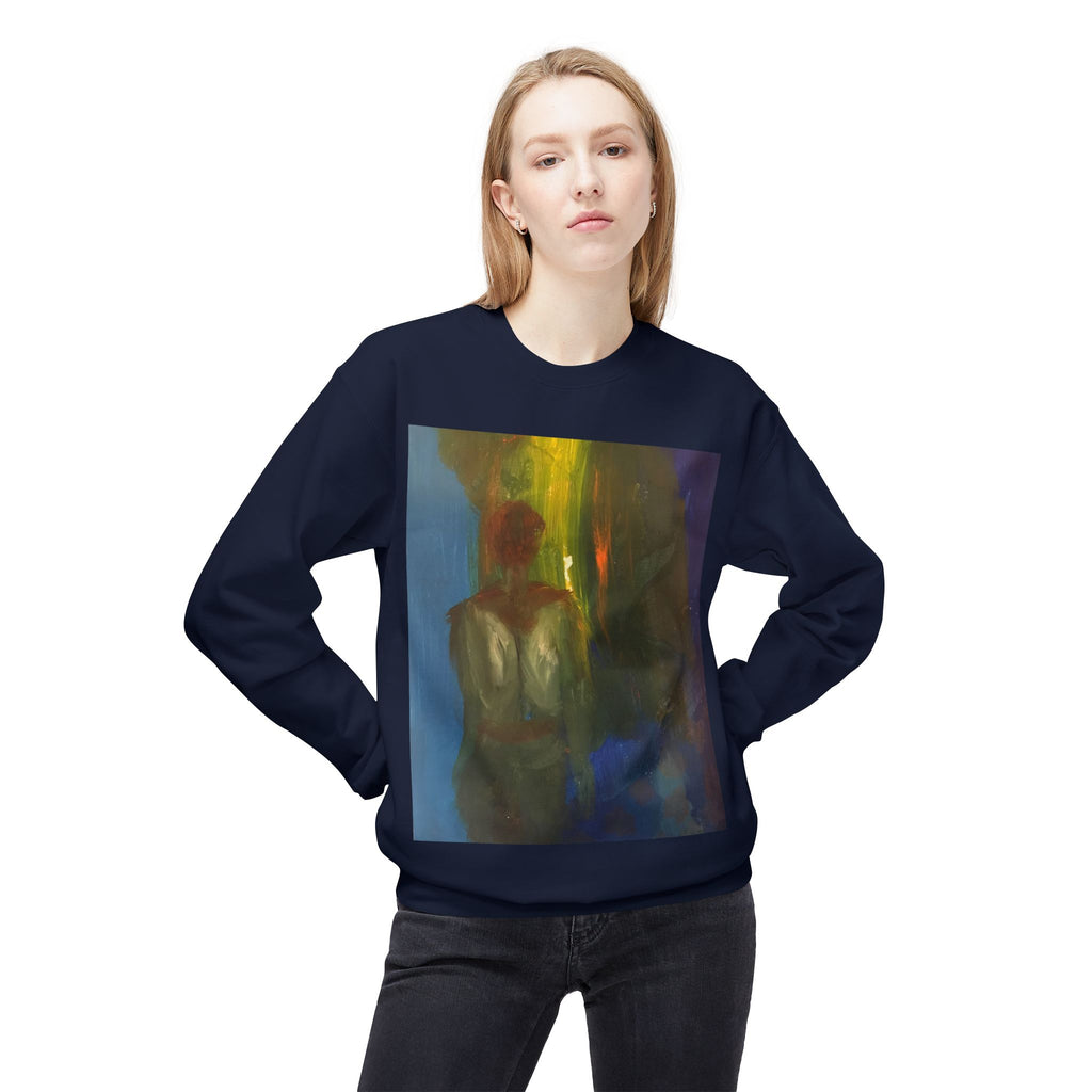 Artistic Fleece Sweatshirt with Unique Graphic Design