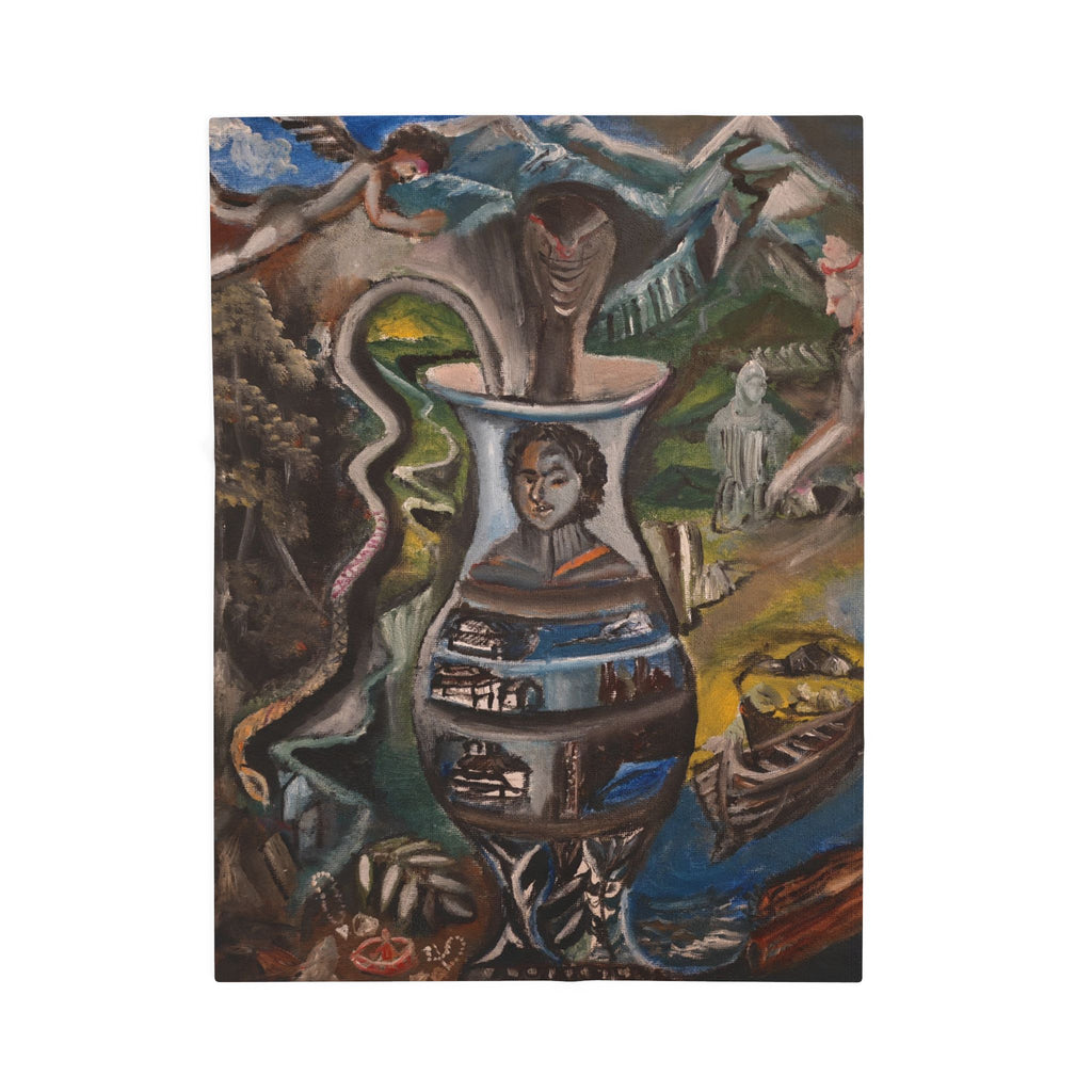 Velveteen Plush Blanket — Surreal Vessel Art Throw Blanket