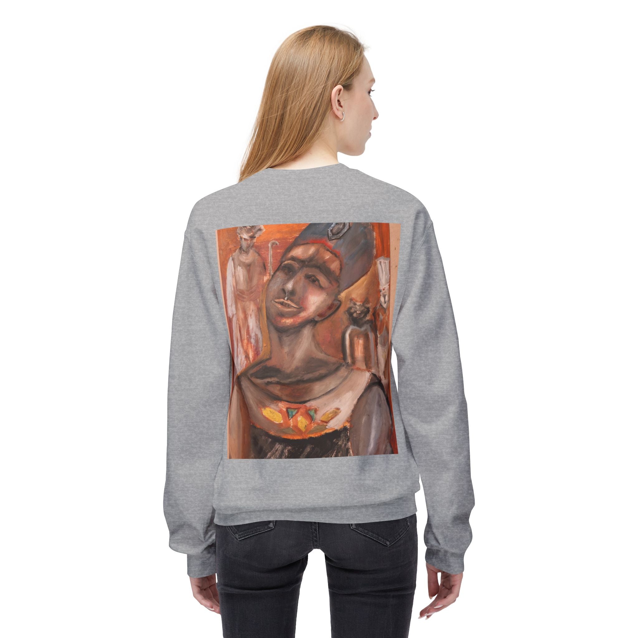 Artistic Fleece Sweatshirt with Unique Graphic Design